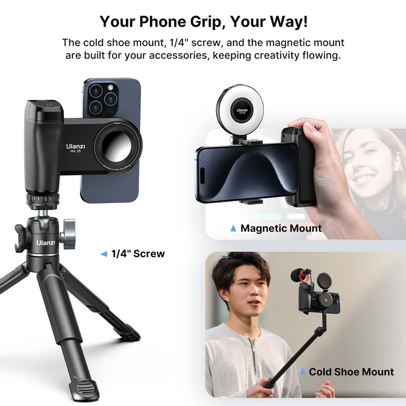 MagSafe Smartphone Camera Shutter Grip Bluetooth Selfie Handle As Camera Photo Stabilizer Vertical Horizontal Shoot - Image 6