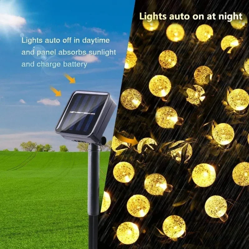 2025 New Solar Crystal Globe LED String Lights LED Solar Outdoor Light IP65 Fairy Light - Image 6