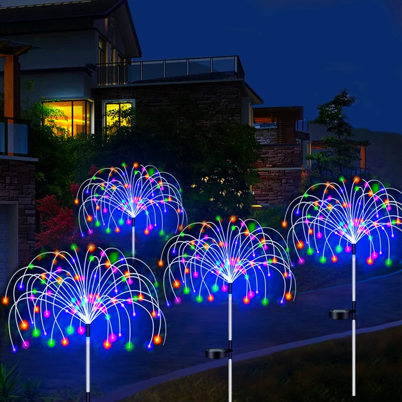 Solar Firework LED Stake Lights Outdoor Garden Decor - Image 6